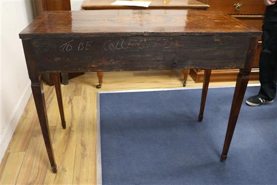 A Dutch walnut and marquetry side table, circa 1785, 109cm